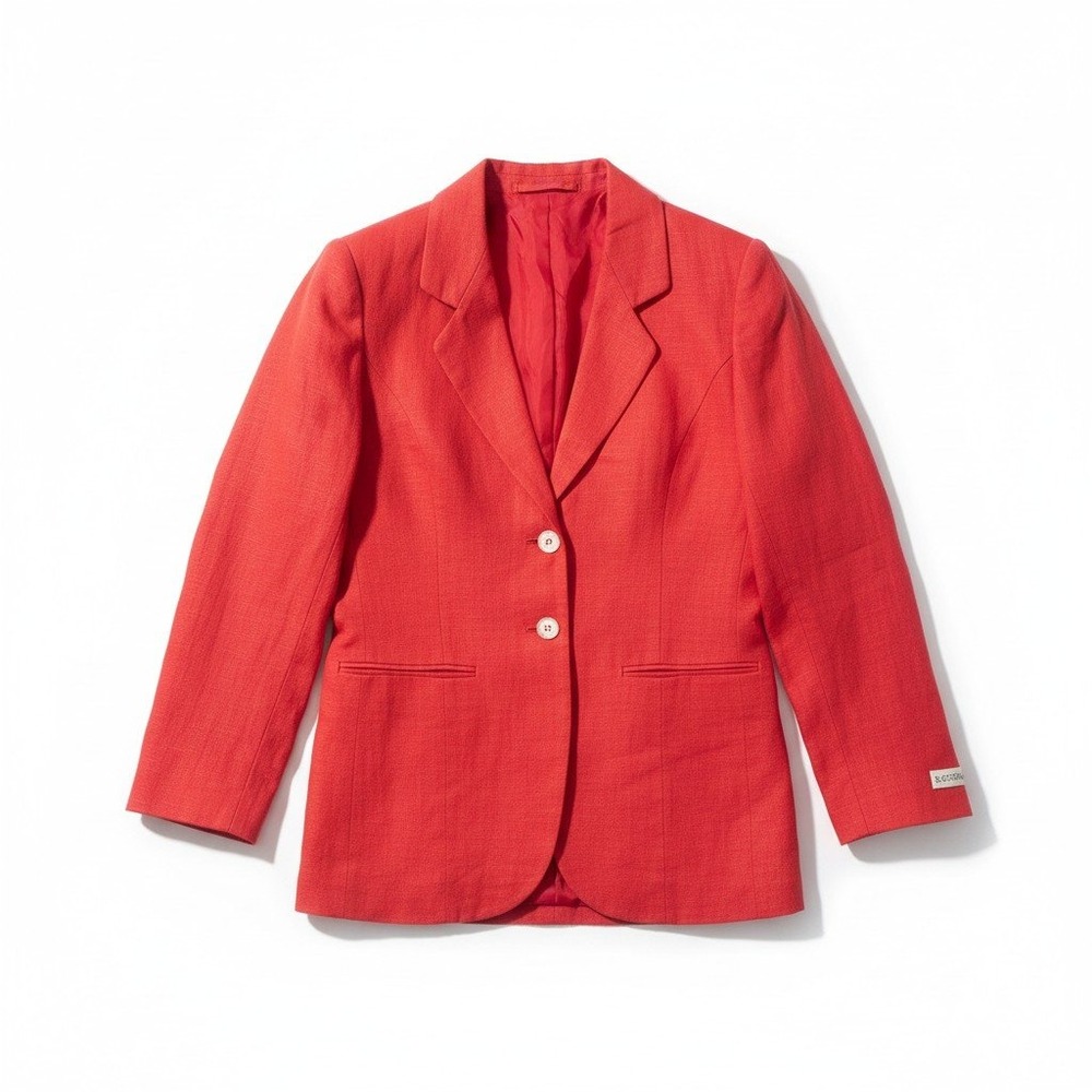 International Scene Red Blazer Jacket,‎ Made in Russia, Vintage 100% Pure Linen